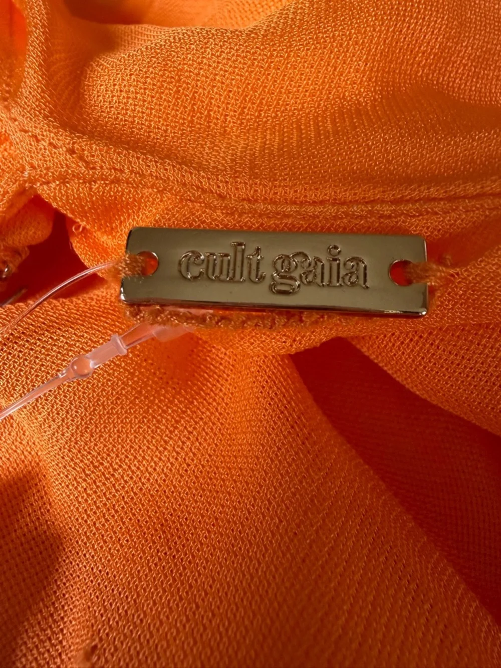 Cult Gaia PAPAYA Sloane Halter Dress Maxi Swim Cover-up Deep V Open Back Size M - Picture 10 of 13
